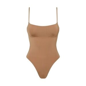 MONDAY SWIMWEAR Sausalito One Piece XS Nude Tan Strappy High Leg Cheeky NEW